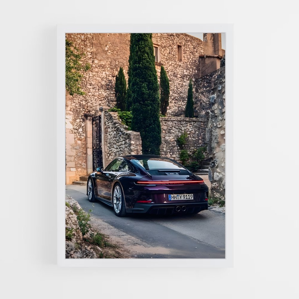 Poster Noir de Vitesse – affiche Porsche (vue 3)